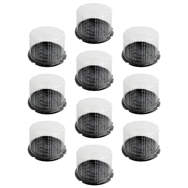 

gift wrap 10pcs bakery round shape cake boxes cheese mousse packing (black)