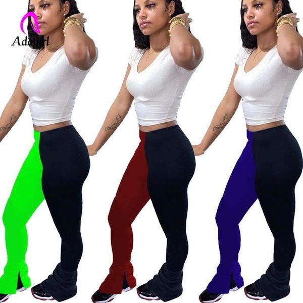 

women's pants & capris women stacked leggings joggers pleated patchwork fitness high waist ruched trousers party street club pant sweat, Black;white
