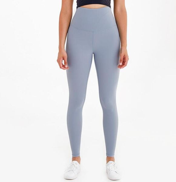 Lu Lu Lemen Yoga Leggings a vita super alta Abbigliamento da palestra Donna Capris Traspirazione del sudore Sensazione di nudo Pantaloni da corsa Fitness Collant