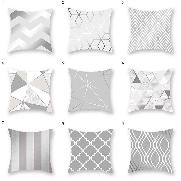 

pillow case 45*45cm silver gray pillowcase decorative sofa cushion bed cover home decor car fashion