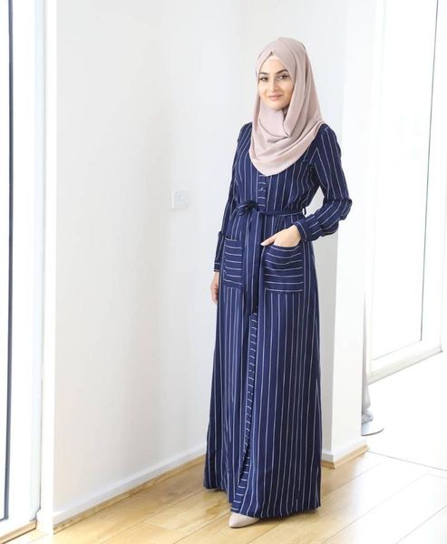 

ethnic clothing muslim women striped shirt dress fashion abaya dubai turkey, Red