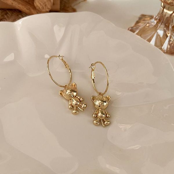 

hoop & huggie lovoacc 2022 chinese style gold color alloy tiger earrings for women metallic animal large hanging earring year jewelry, Golden;silver