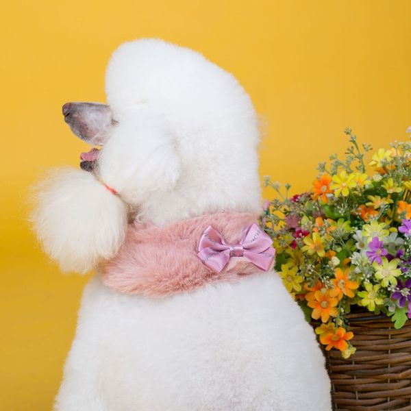 

and autumn winter collar thickened mink hair handmade pet warm scarf dog clothes