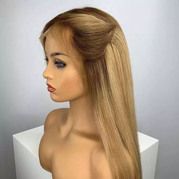 

lx brand 26 inch long ombre blonde synthetic lace front wig for black women preplucked babyhair middle part glueless heat resistantfactory d
