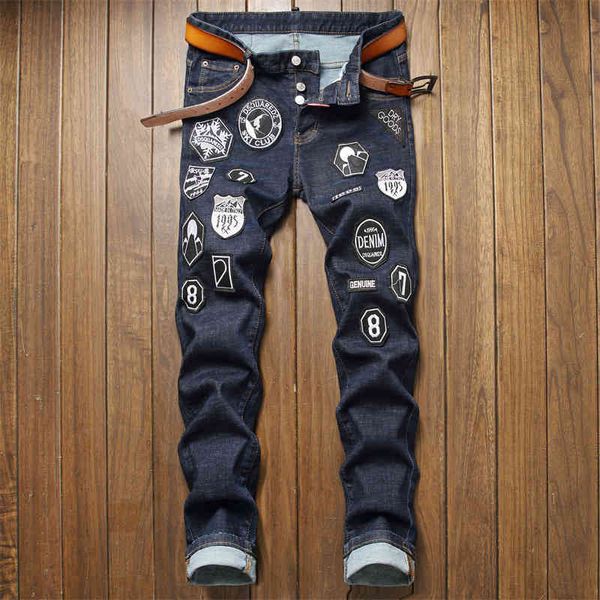 

jeans style men's slim fit elastic blue black embroidered multi bae tight men