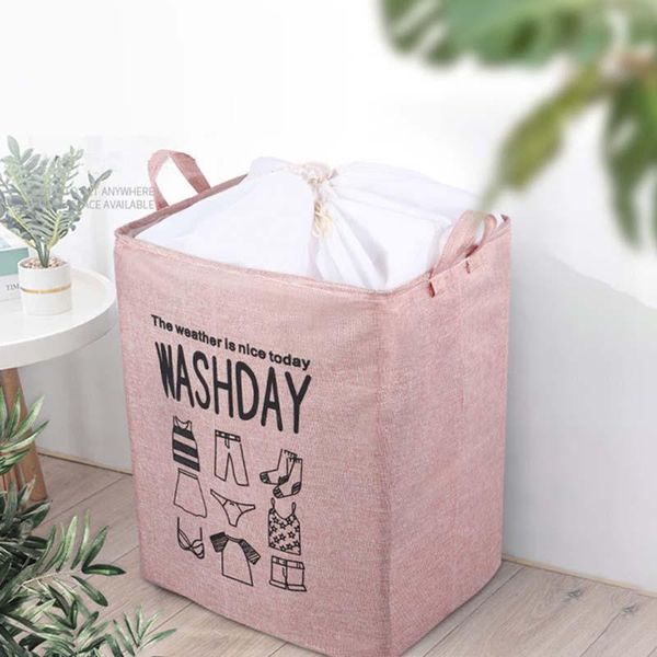 

storage bags large capacity quilt toy basket big clothes cotton and linen bag beam mouth foldable debris
