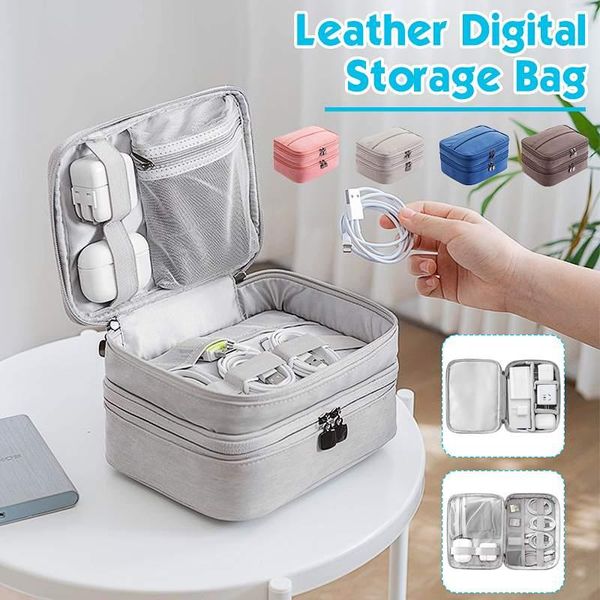 

data cable storage bag portable digital usb gadget organizer charger wires cosmetic zipper waterproof case bags