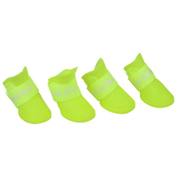 

dog apparel fluorescent yellow m, pet shoes booties rubber waterproof rain boots