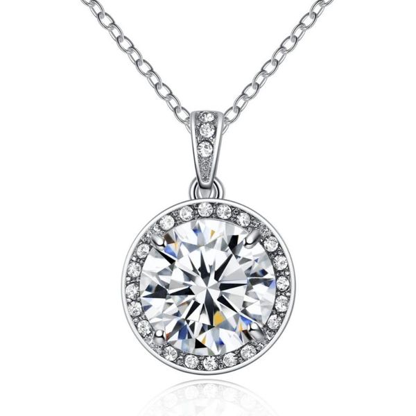

pendant necklaces fsshion big round zircon necklace jewelry wholesale, Silver