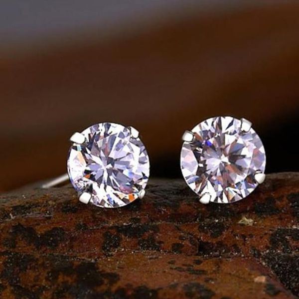 

stud real 0.1ct-4ct d color moissanite earrings for women 100% platinum pt950 sparkling earings wedding fine jewelry, Golden;silver