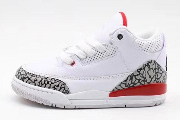 

retro kids shoe 3 katrina cyber monday basketball shoes youth boys girls 3s iii white cement sneaker size 25-35233p, Black