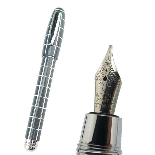 

fountain pens fuliwen 2062 elegant resin pen travel short portable fine nib 0.5mm square lattice pattern ink