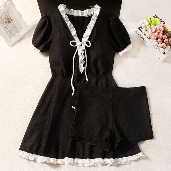 

swimwear swimsuit women size split two piece set, White;black