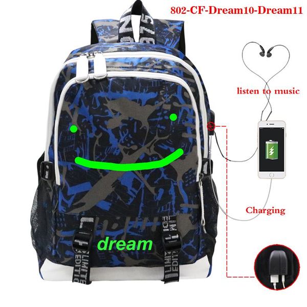 

backpack back to school dream merch print students bag with usb charging laptravel teenager bags mochila