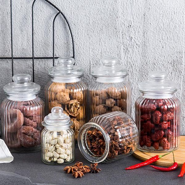 

storage bottles & jars 230/650/950/1350mlfood container plastic kitchen refrigerator noodle box multigrain tank transparent sealed
