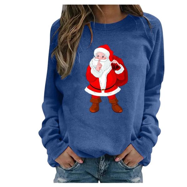 

women's sweaters fashion funny santa claus printed sweatshirts for women casual o-neck long sleeve pullovers pull noÃ«l femme, White;black
