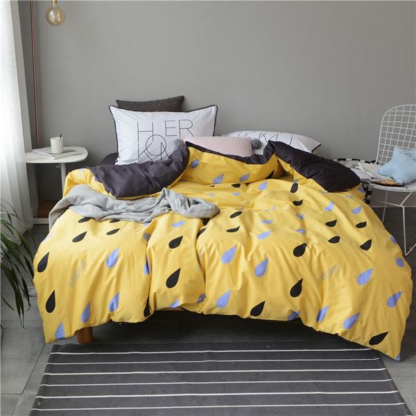 

bedding sets yellow duvet cover set 100% cotton cartoon bed sheets pillow case  king for adults brief linens bedclothes