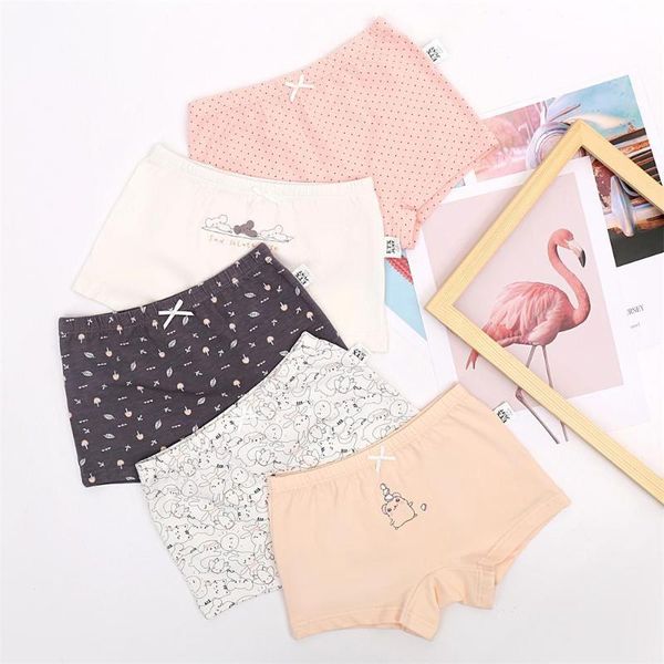 

5pcs korean princess underwear for girls kids breathable boxers teenage cotton underpants children physiological period shorts panties, Camo