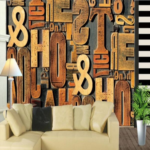 

wallpapers drop custom po wallpaper living room 3d stereo digital alphabet mural tv backdrop picture restaurant bar