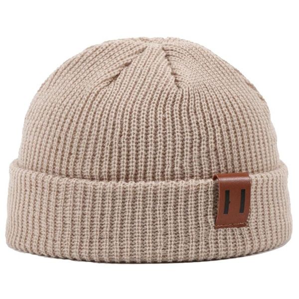 

beanies men women beanie hat warm ribbed winter turn ski fisherman docker knitting cap 8 colors