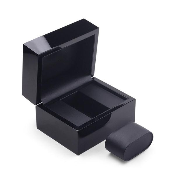 

watch boxes & cases 2021 fashion luxury wooden flip box brand black polished jewelry gift, Black;blue