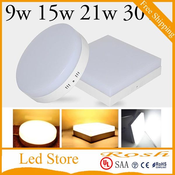

panel lights surface mounted 9w 15w 21w 30w ac110-240v led downlight light 2835smd ceiling hallway down lamp ce ul saa