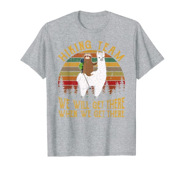 

sloth hiking team we will get there funny vintage tshirt, White;black