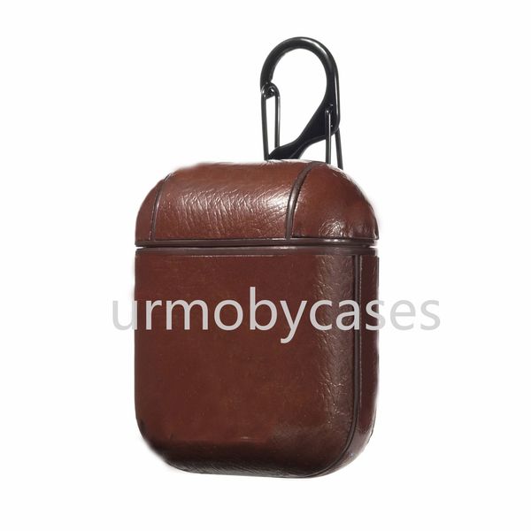 

designer airpod cases for airpods pro 1 2 anti-lost pu leather with metal mark l earphone protector