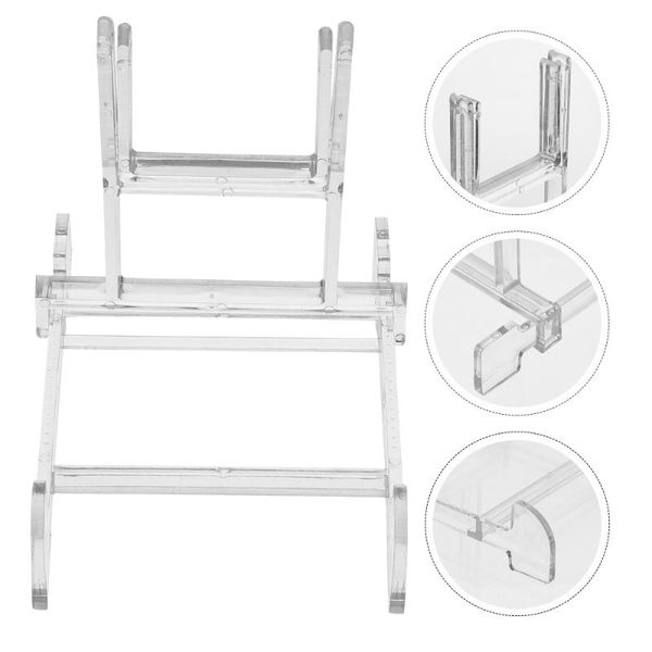 

5pcs display stands transparent racks kitchen plate storage & organization