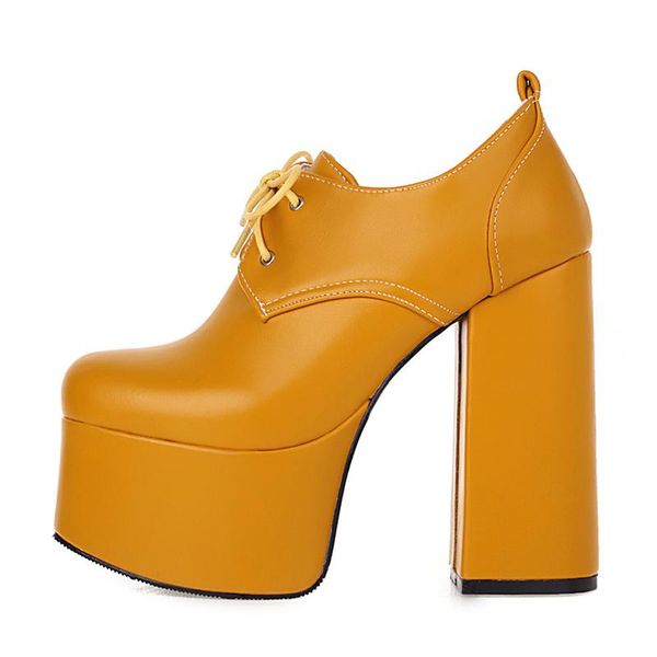 

arden furtado spring summer 2021 fashion cross tied women's shoes personality back yellow round toe chunky heels ladies pumps dress, Black