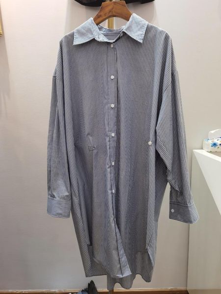 

casual dresses female 2021ss long sleeve striped loose dress for women gdnz 5.20, Black;gray