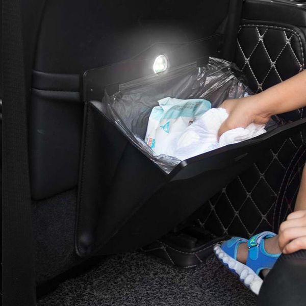 

car organizer backseat storage bag magnetic auto pocket holder accessories trash bin garbage can dustbin