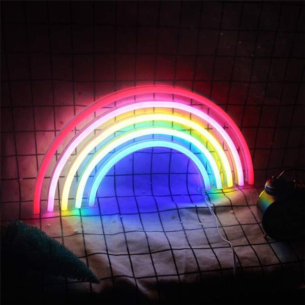 

factory direct sales rainbow neon wall lamps children's bedroom aisle led back plate acrylic clear dining room decor lighting lamp