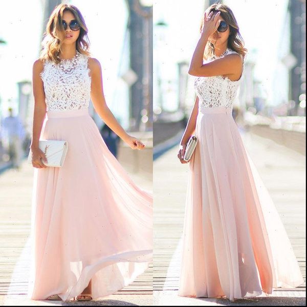 

summer women dress boho style maxi long hollow out patchwork sundress elegant vestidos party dresses nude pink beach, Black;gray