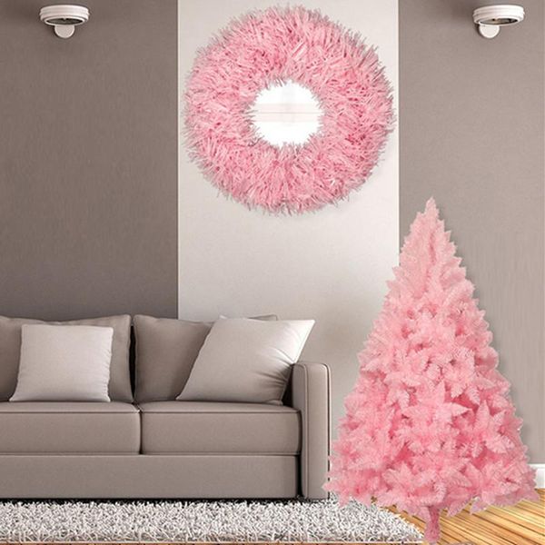 

christmas decorations mini 60/90cm pink tree decorative green plant year xmas gift home office mall el garden cabinet decoration