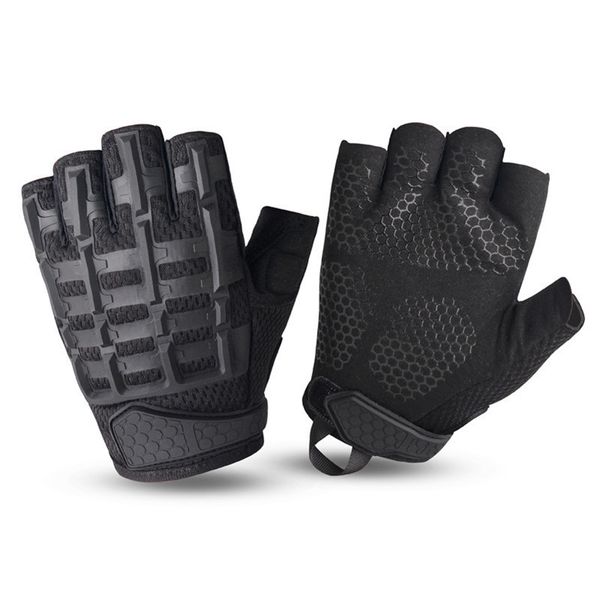 

half finger fashion training gloves breathable non slip glove men outdoor mittens motorcycle dangerous sports mitten, Black
