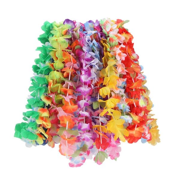 

decorative flowers & wreaths 36 pcs tropical hawaiian leis artificial luau party supplies (random color)