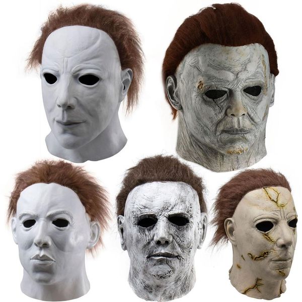 Halloween Michael Myers Spaventoso Maschera Cosplay Copricapo Film per adulti Horror Lattice Maschere a pieno facciale Casco Festa di Carnevale Costume Puntelli