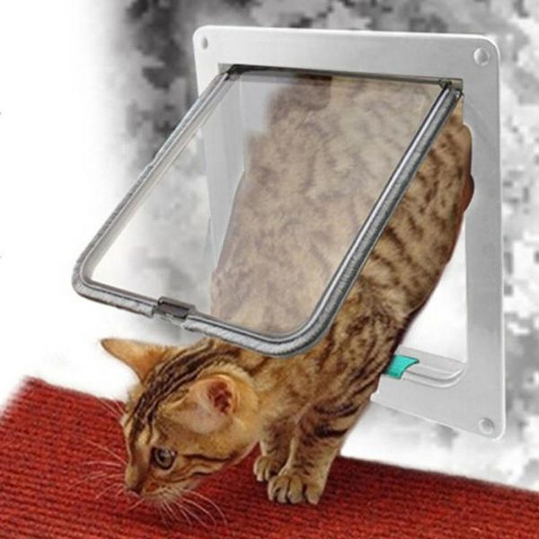 

cat carriers,crates & houses dog door abs material plastic opening installation lockable security flap animal small pet cats dogs gate