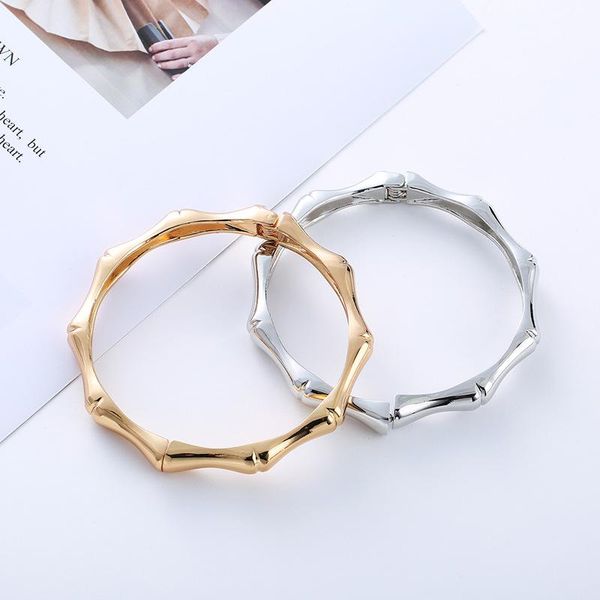 

bangle charm bracelet bangles gold hollow flower bamboo shape side open cuff bracelets copper bridal jewelry, Black