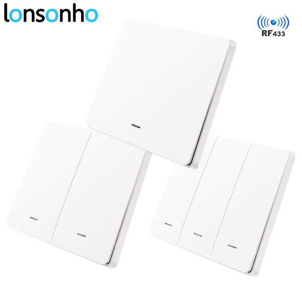 

smart home control lonsonho rf 433 light switch sticker controller wireless remote eu push button wall switches compatible with