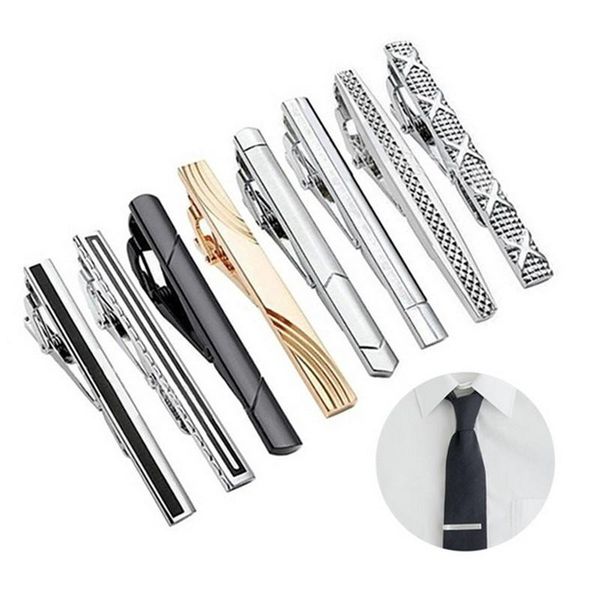 

cuff link and tie clip sets 1 pcs men metal clamp necktie bar clasp wedding bridegroom business formal gifts xrq88, Silver;golden