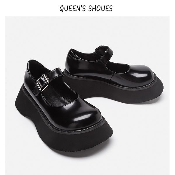 

2021 student laurie british style mary jane women jk big head doll thick sole shoes yw hmyi, Black