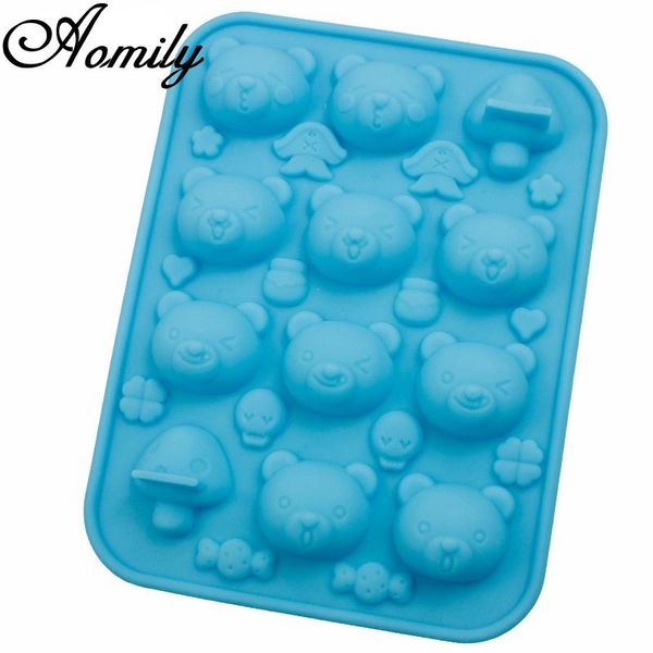 

baking & pastry tools aomily lovely bear murshroom shaped silicone soap candy fondant chocolate kitchen mould cookies cake diy mold