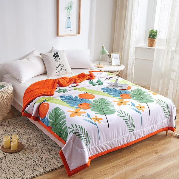 

fashion print washable summer quilt family bedspread blanket comforter bed cover quilting for home textile bedclothe 200x230cm comforters &
