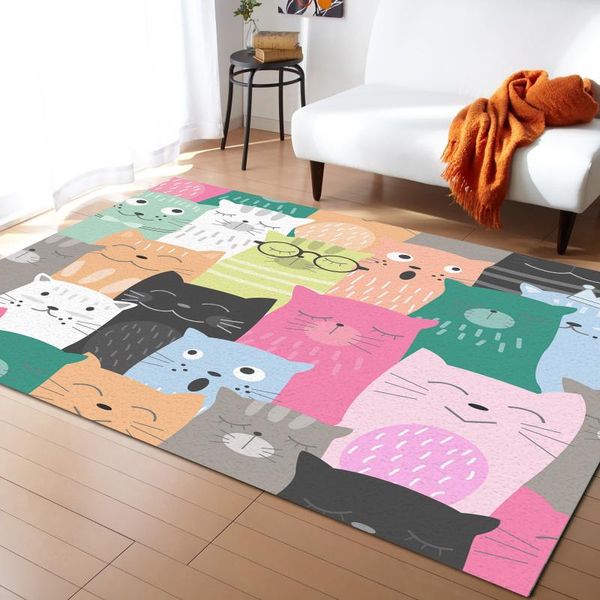 

carpets cute cat pattern carpet for home living room bedroom bedside decor large area rug kids crawl mat