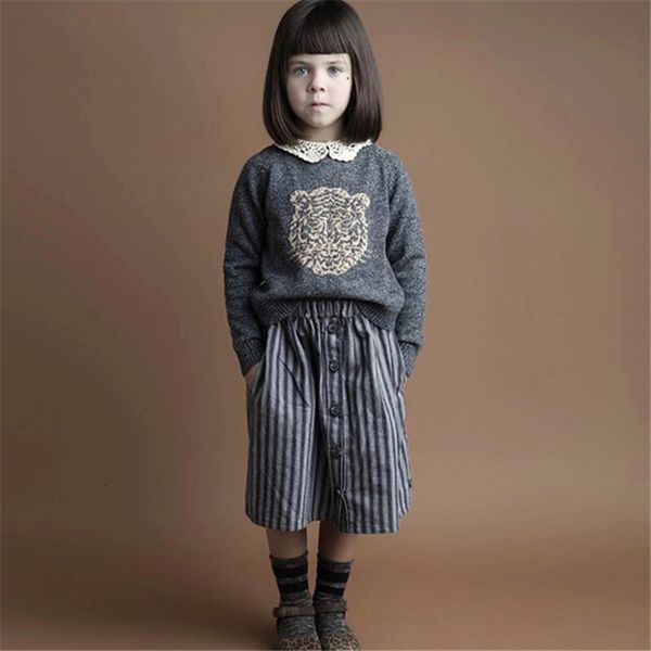 

children's clothing baby boys girls grey tiger pullover sweaters kids cotton clothes autumn winter for sweater, Blue
