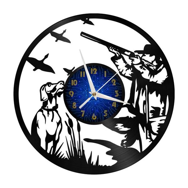 

wall clocks hunting outdoors modern design home decor creativity art 12 inch record led silent clock for living room club