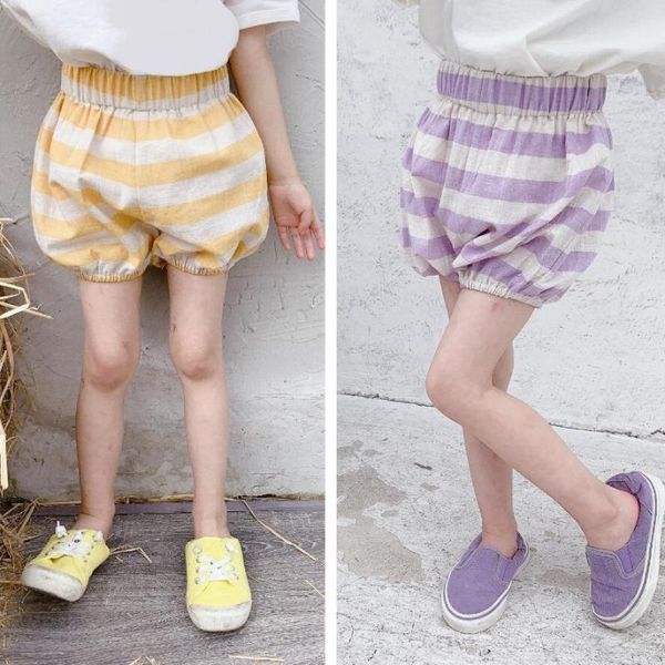 

shorts 2021 summer baby toddler clothes girls kids korean pants cotton girl striped children's trousers bottoms jw7845, Black