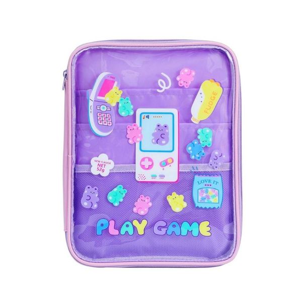 

briefcases cartoon bear carrying bags transparent tablet sleeve bag portable pvc clear storage case pouch with pockets g5ae
